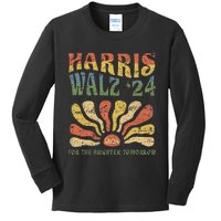 Harris Walz 2024 For President Patriotic Kamala Waltz 2024 Kids Long Sleeve Shirt