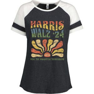 Harris Walz 2024 For President Patriotic Kamala Waltz 2024 Enza Ladies Jersey Colorblock Tee