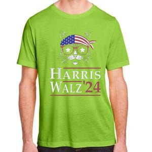 Harris Walz 2024 Funny Cat Election Kamala Harris Tim Waltz Adult ChromaSoft Performance T-Shirt