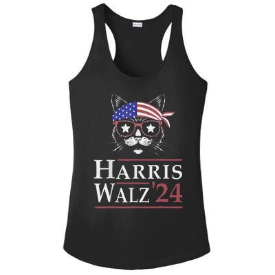 Harris Walz 2024 Funny Cat Election Kamala Harris Tim Waltz Ladies PosiCharge Competitor Racerback Tank