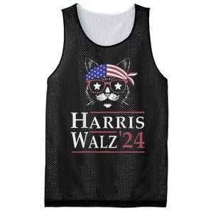 Harris Walz 2024 Funny Cat Election Kamala Harris Tim Waltz Mesh Reversible Basketball Jersey Tank