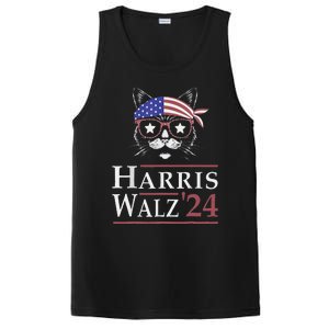 Harris Walz 2024 Funny Cat Election Kamala Harris Tim Waltz PosiCharge Competitor Tank