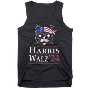 Harris Walz 2024 Funny Cat Election Kamala Harris Tim Waltz Tank Top