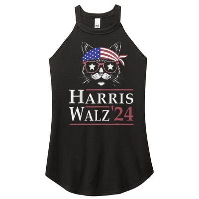 Harris Walz 2024 Funny Cat Election Kamala Harris Tim Waltz Women’s Perfect Tri Rocker Tank