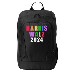 Harris Walz 2024 Retro Groovy Colorful City Backpack