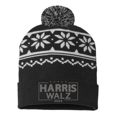 Harris Walz 2024 WeRe Not Going Back Kamala Harris Vp Walz USA-Made Snowflake Beanie