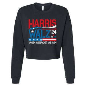 Harris Waltz 2024 When We Fight We Win Kamala Harris Forward 24 Cropped Pullover Crew