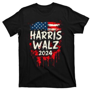 Harris Walz 2024 American Flag T-Shirt