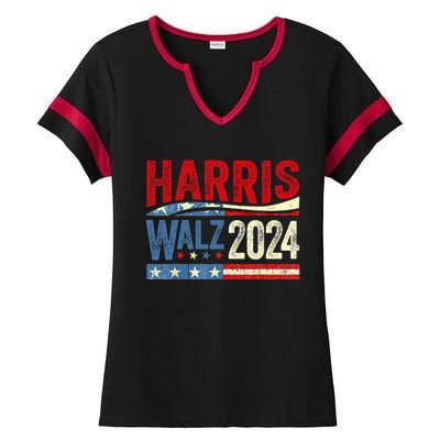 Harris Waltz 2024 Election Kamala Harris Tim Waltz 2024 Ladies Halftime Notch Neck Tee