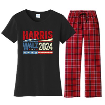 Harris Waltz 2024 Election Kamala Harris Tim Waltz 2024 Women's Flannel Pajama Set