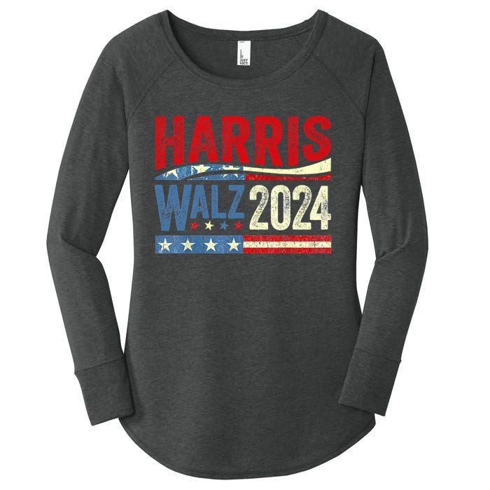 Harris Waltz 2024 Election Kamala Harris Tim Waltz 2024 Women's Perfect Tri Tunic Long Sleeve Shirt