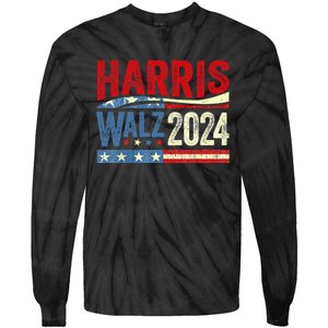 Harris Waltz 2024 Election Kamala Harris Tim Waltz 2024 Tie-Dye Long Sleeve Shirt