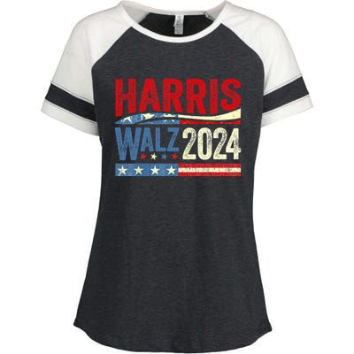 Harris Waltz 2024 Election Kamala Harris Tim Waltz 2024 Enza Ladies Jersey Colorblock Tee