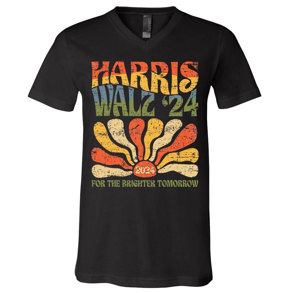 Harris Walz 2024 For President Patriotic Kamala Waltz 2024 V-Neck T-Shirt