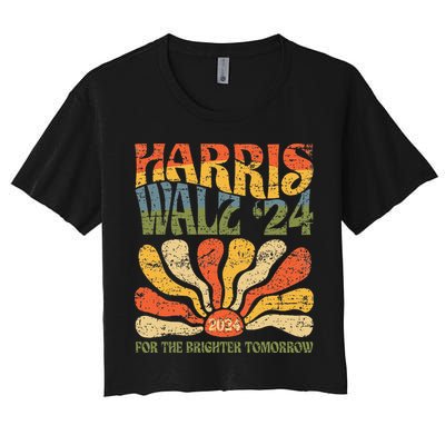 Harris Walz 2024 For President Patriotic Kamala Waltz 2024 Crop Top