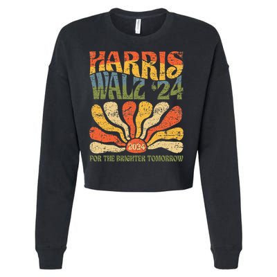 Harris Walz 2024 For President Patriotic Kamala Waltz 2024 Cropped Pullover Crew