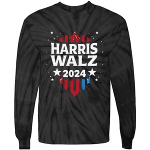 Harris Walz 2024 Kamala Harris Tom Walz Tie-Dye Long Sleeve Shirt