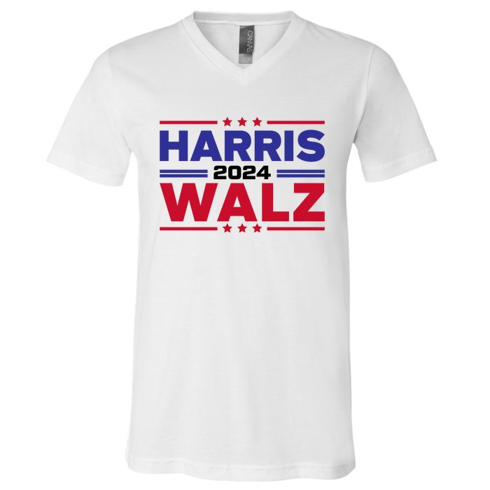 Harris Walz 2024 V-Neck T-Shirt