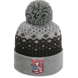 Harris Walz 2024 Patriotic American Flag The Baniff Cuffed Pom Beanie