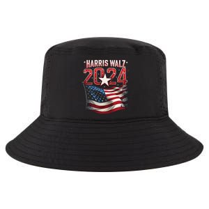 Harris Walz 2024 Patriotic American Flag Cool Comfort Performance Bucket Hat