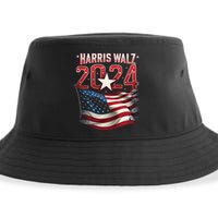 Harris Walz 2024 Patriotic American Flag Sustainable Bucket Hat