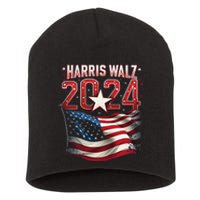 Harris Walz 2024 Patriotic American Flag Short Acrylic Beanie