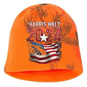 Harris Walz 2024 Patriotic American Flag Kati - Camo Knit Beanie