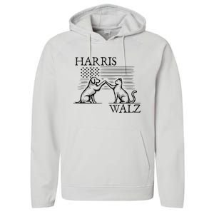 Harris Walz 2024 President American Flag Kamala Harris Waltz Performance Fleece Hoodie