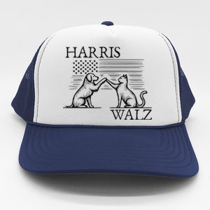 Harris Walz 2024 President American Flag Kamala Harris Waltz Trucker Hat