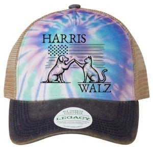 Harris Walz 2024 President American Flag Kamala Harris Waltz Legacy Tie Dye Trucker Hat