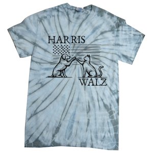 Harris Walz 2024 President American Flag Kamala Harris Waltz Tie-Dye T-Shirt