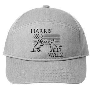 Harris Walz 2024 President American Flag Kamala Harris Waltz 7-Panel Snapback Hat