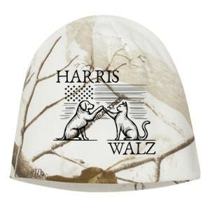 Harris Walz 2024 President American Flag Kamala Harris Waltz Kati - Camo Knit Beanie