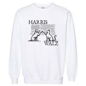 Harris Walz 2024 President American Flag Kamala Harris Waltz Garment-Dyed Sweatshirt