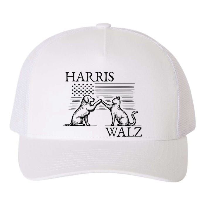 Harris Walz 2024 President American Flag Kamala Harris Waltz Yupoong Adult 5-Panel Trucker Hat