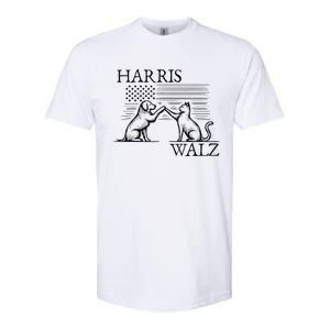 Harris Walz 2024 President American Flag Kamala Harris Waltz Softstyle CVC T-Shirt