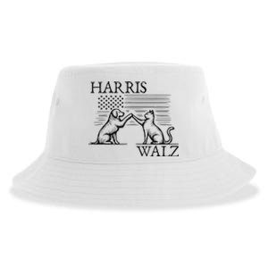 Harris Walz 2024 President American Flag Kamala Harris Waltz Sustainable Bucket Hat