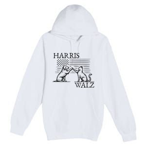 Harris Walz 2024 President American Flag Kamala Harris Waltz Premium Pullover Hoodie