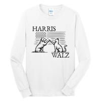 Harris Walz 2024 President American Flag Kamala Harris Waltz Tall Long Sleeve T-Shirt