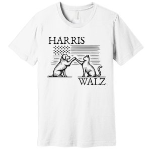 Harris Walz 2024 President American Flag Kamala Harris Waltz Premium T-Shirt