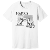 Harris Walz 2024 President American Flag Kamala Harris Waltz Premium T-Shirt