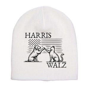 Harris Walz 2024 President American Flag Kamala Harris Waltz Short Acrylic Beanie