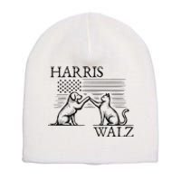 Harris Walz 2024 President American Flag Kamala Harris Waltz Short Acrylic Beanie