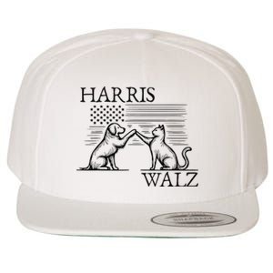 Harris Walz 2024 President American Flag Kamala Harris Waltz Wool Snapback Cap