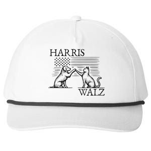 Harris Walz 2024 President American Flag Kamala Harris Waltz Snapback Five-Panel Rope Hat