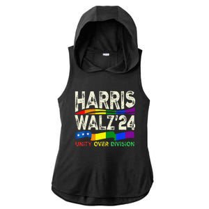 Harris Waltz 2024 Unity Over Division Kamala Harris Tim Walz Ladies PosiCharge Tri-Blend Wicking Draft Hoodie Tank