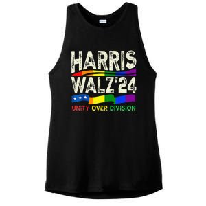 Harris Waltz 2024 Unity Over Division Kamala Harris Tim Walz Ladies PosiCharge Tri-Blend Wicking Tank