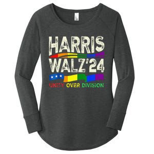 Harris Waltz 2024 Unity Over Division Kamala Harris Tim Walz Women's Perfect Tri Tunic Long Sleeve Shirt