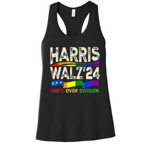 Harris Waltz 2024 Unity Over Division Kamala Harris Tim Walz Women's Racerback Tank