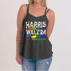 Harris Waltz 2024 Unity Over Division Kamala Harris Tim Walz Women's Strappy Tank